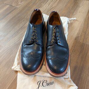 J.Crew Navy Leather Wingtip Oxfords - Men's Size 10.5
